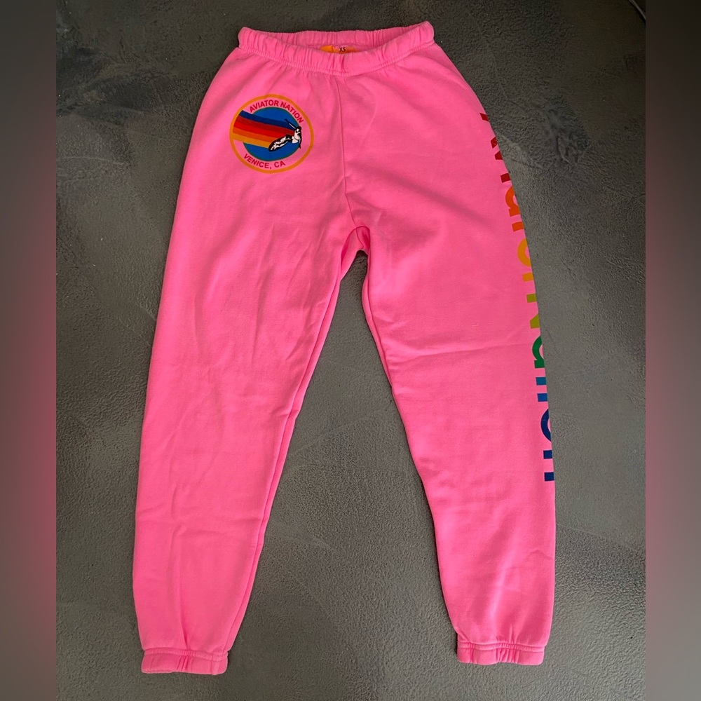 AV Nation Pink Venice Surfer Logo Sweatpants